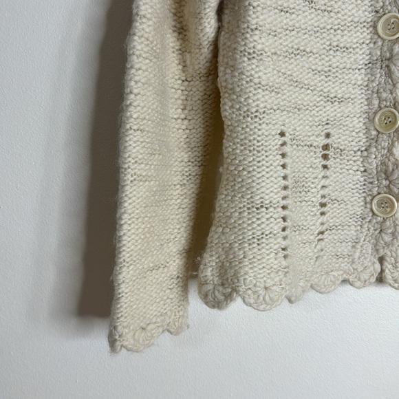 Vtg Alps 100% Wool Long Sleeve Chunky Cottage Core Button Cardigan Sweater M - Picture 3 of 10